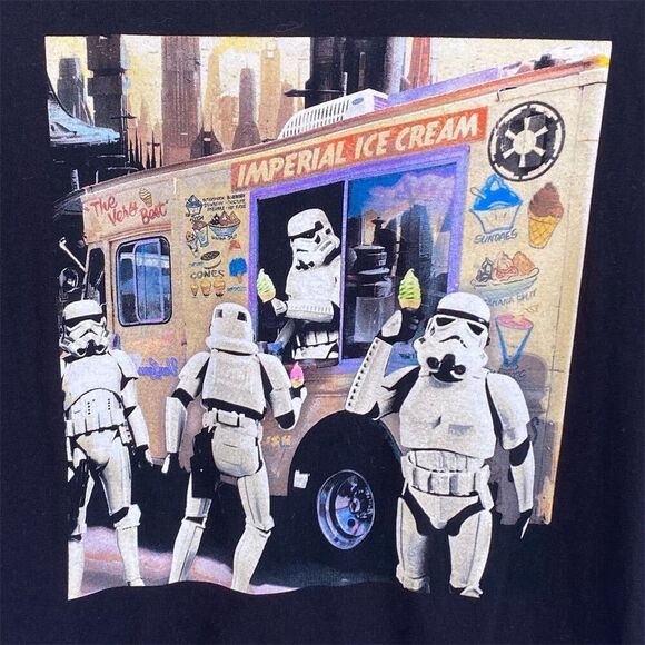 Star Wars Stormtrooper Ice Cream Graphic T-Shirt Black Sz L - Picture 5 of 6